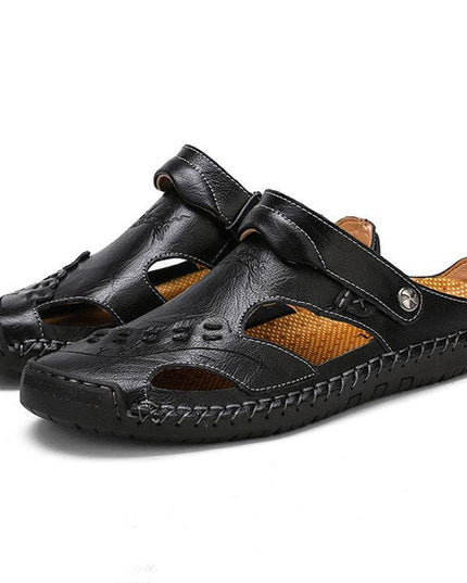 Libiyi Men's Casual Breathable Handmade Leather Sandals - Libiyi