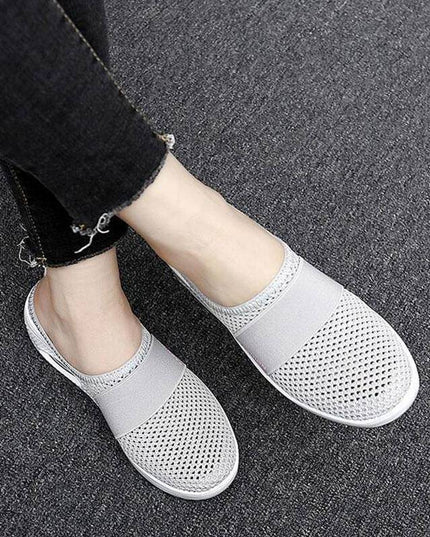 Libiyi Women Daily Fly Knit Fabric Summer Air Cushion Mule Slippers - Libiyi