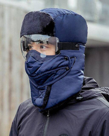 Unisex Winter Warm Hat with Windproof Facemask and Windproof Glasses - Libiyi