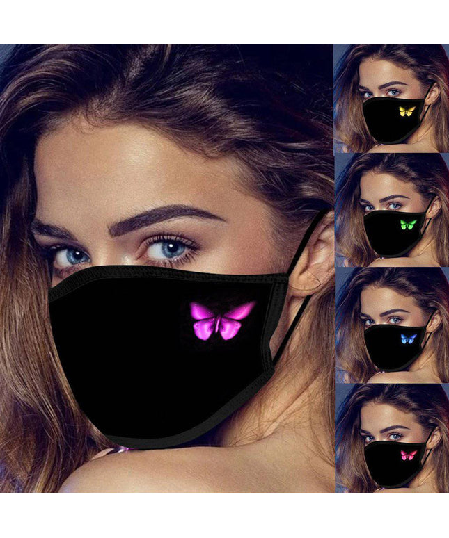 Printed Black Mask Butterfly Cloth Masks - Libiyi