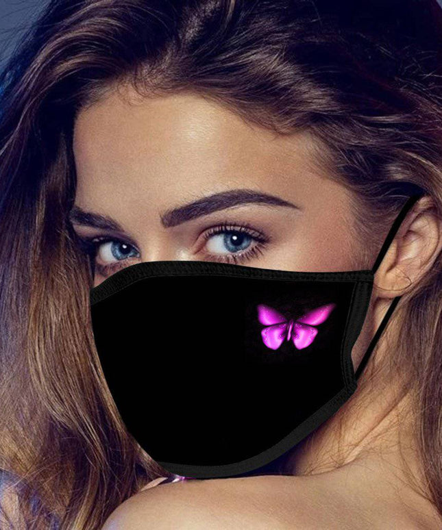 Printed Black Mask Butterfly Cloth Masks - Libiyi