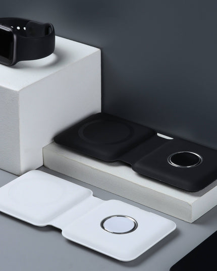 15W Qi Wireless Magnetic 2 in 1 Foldable Fast Charger for iPhone 12 11 Airpods Apple Watch - Libiyi