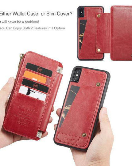 Business Zipper Wallet Detachable 2 in 1 Case For iPhone - Libiyi