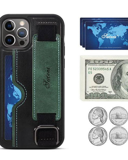 2022 Protective Leather Kickstand Wristband Case For iPhone - Libiyi